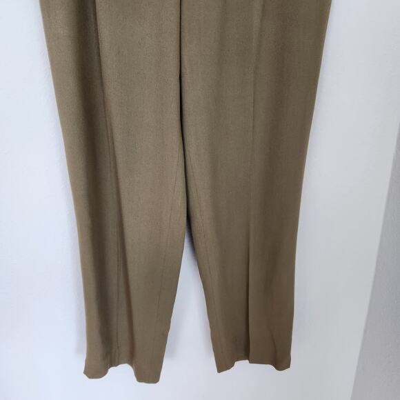 Vintage Hillary Charles High Waisted Trousers Straight Leg Khaki Pants 4 - Picture 5 of 10